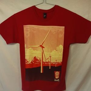 Obey Propaganda Red Men T-Shirt Wind Powered